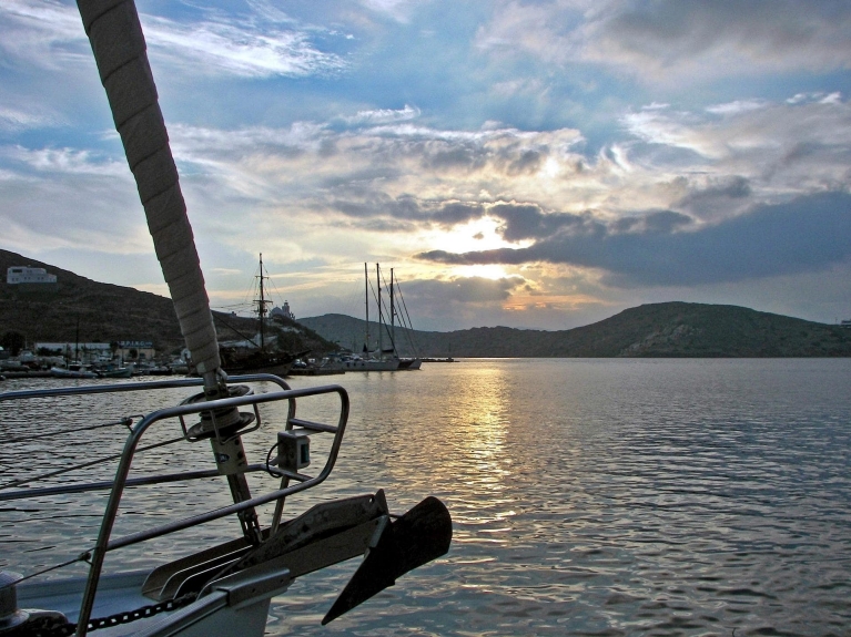 Ios - Sunset from Boat | Greek Islands