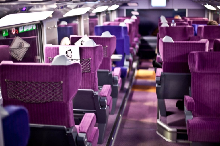 1st class interior TGV high-speed train, France