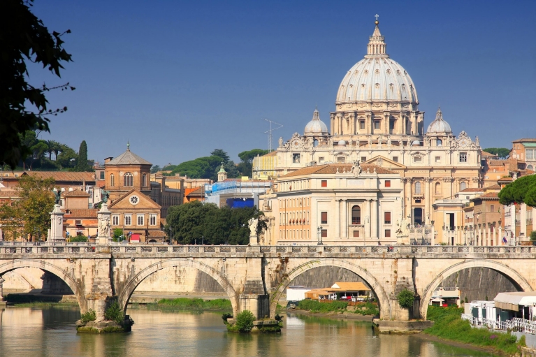 View of the St. Peters church in Rome, Italy