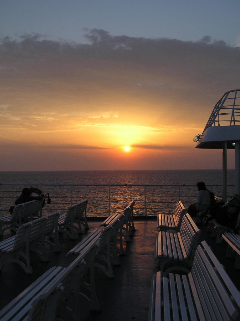 Sunset seen from ferry