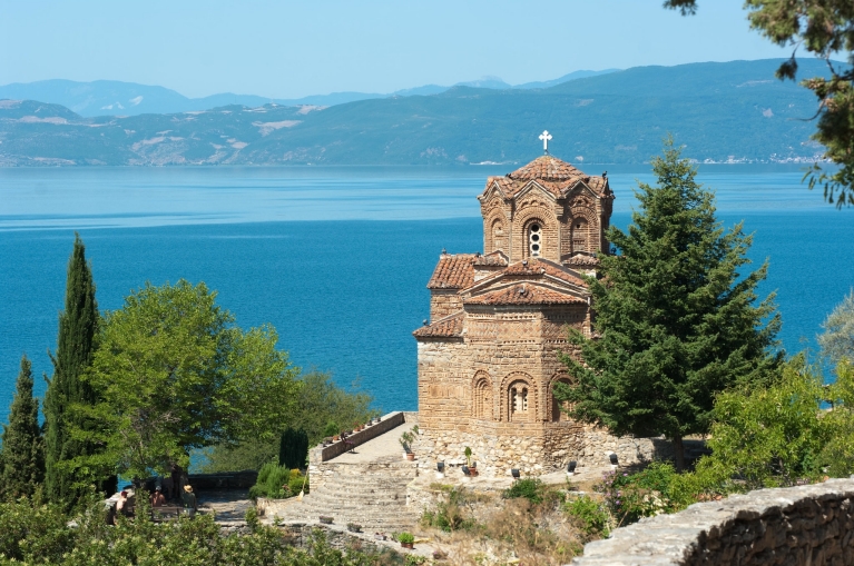 Église orthodoxe Saint-Jean de Kaneo sur le lac d'Ohrid