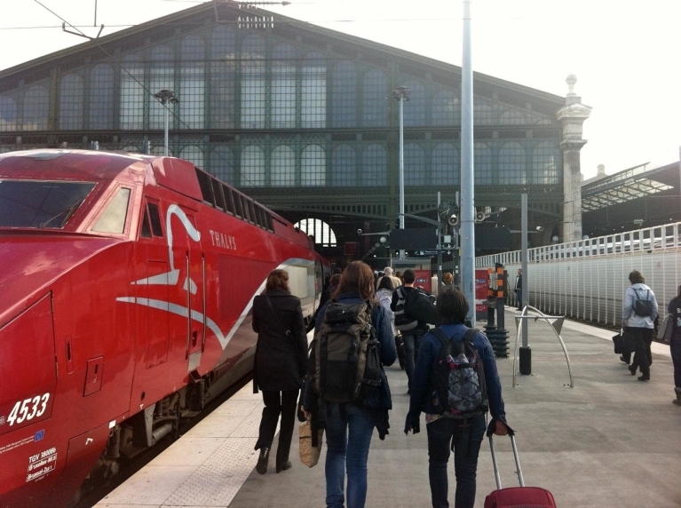 Thalys train at platform Paris Gare du Nord